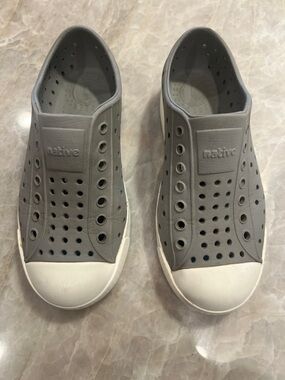 Native Gray Slip-On Sneakers with White Soles - Sz 12